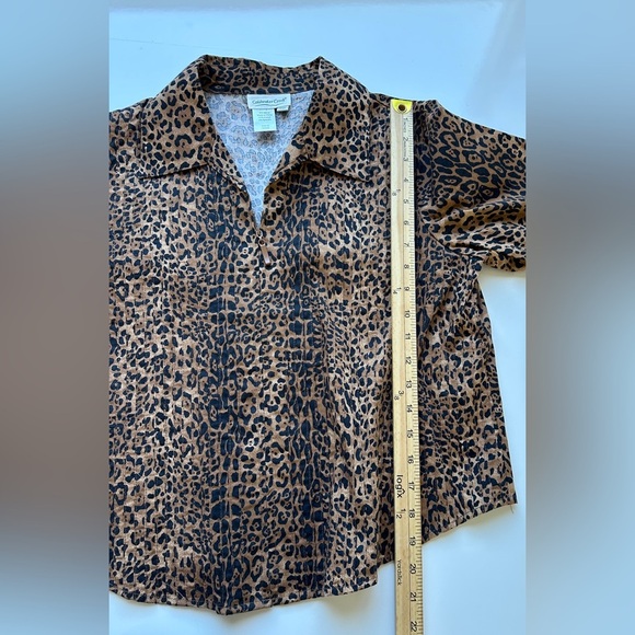 Coldwater Creek Brown Leopard Print Lightweight Zip Shirt Style Jacket Petite M - Picture 5 of 8